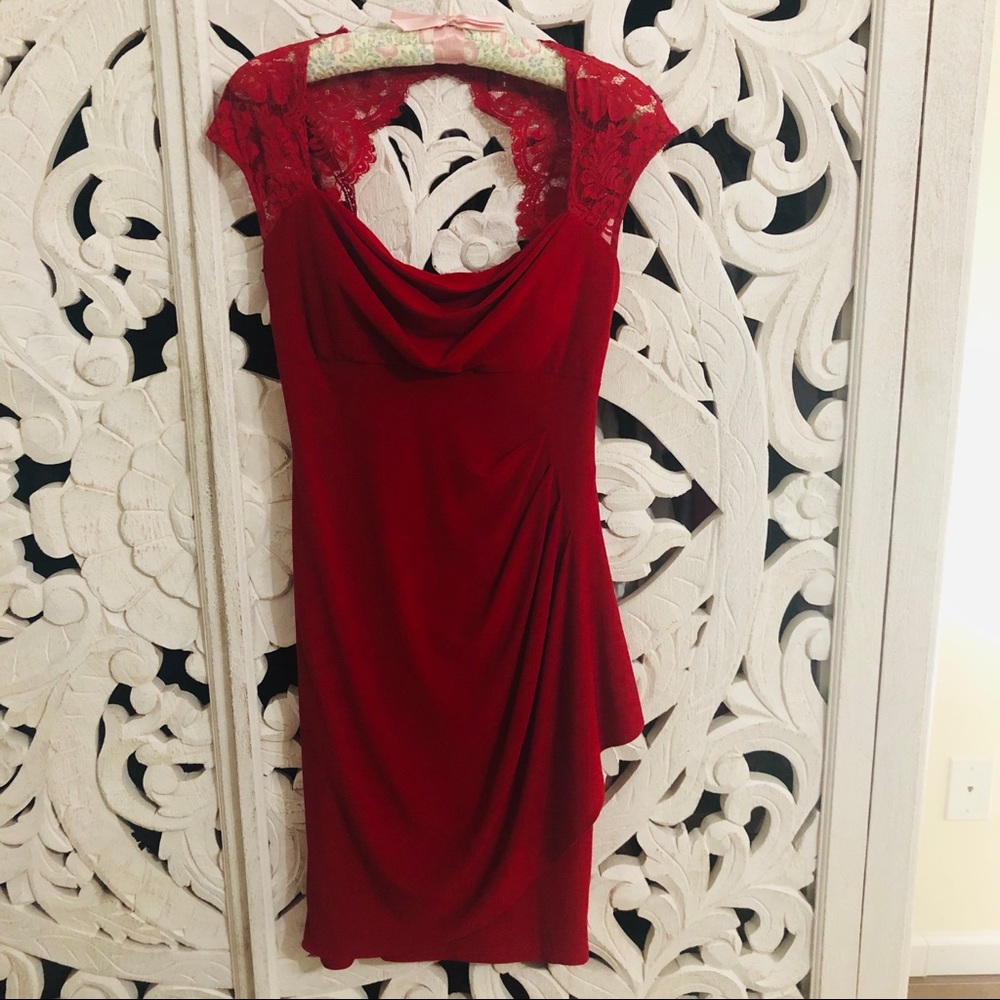 Red Lace Dress size 2 pre-owned GREAT condition